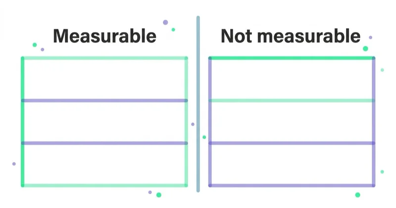 Diagram: What you can measure — Measurable, Not measurable.