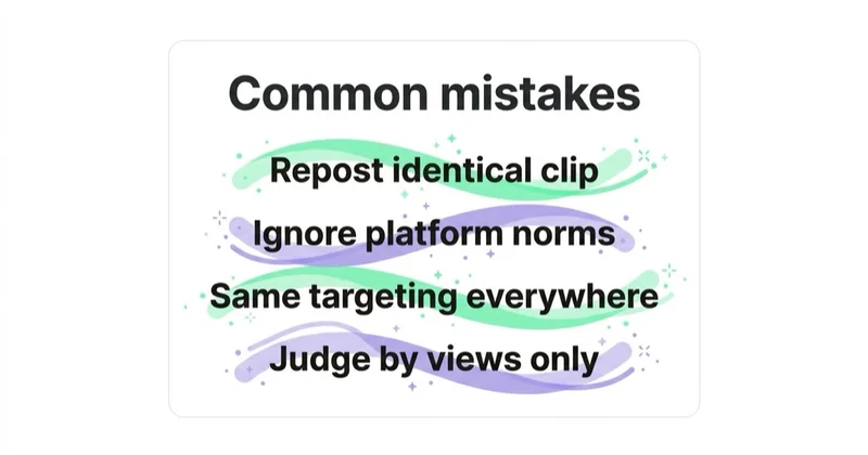 Diagram: common short-video ad mistakes.