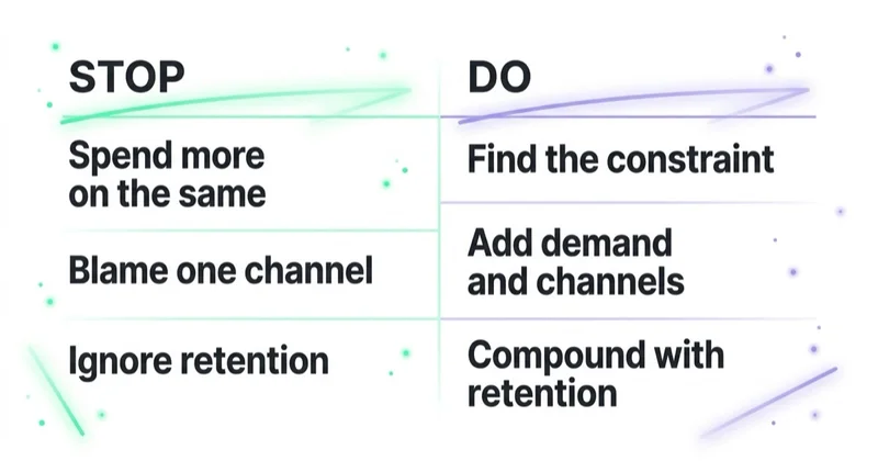 Diagram: plateau do's and don'ts.